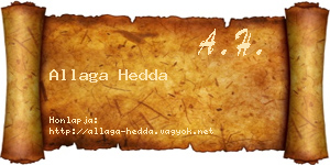 Allaga Hedda névjegykártya